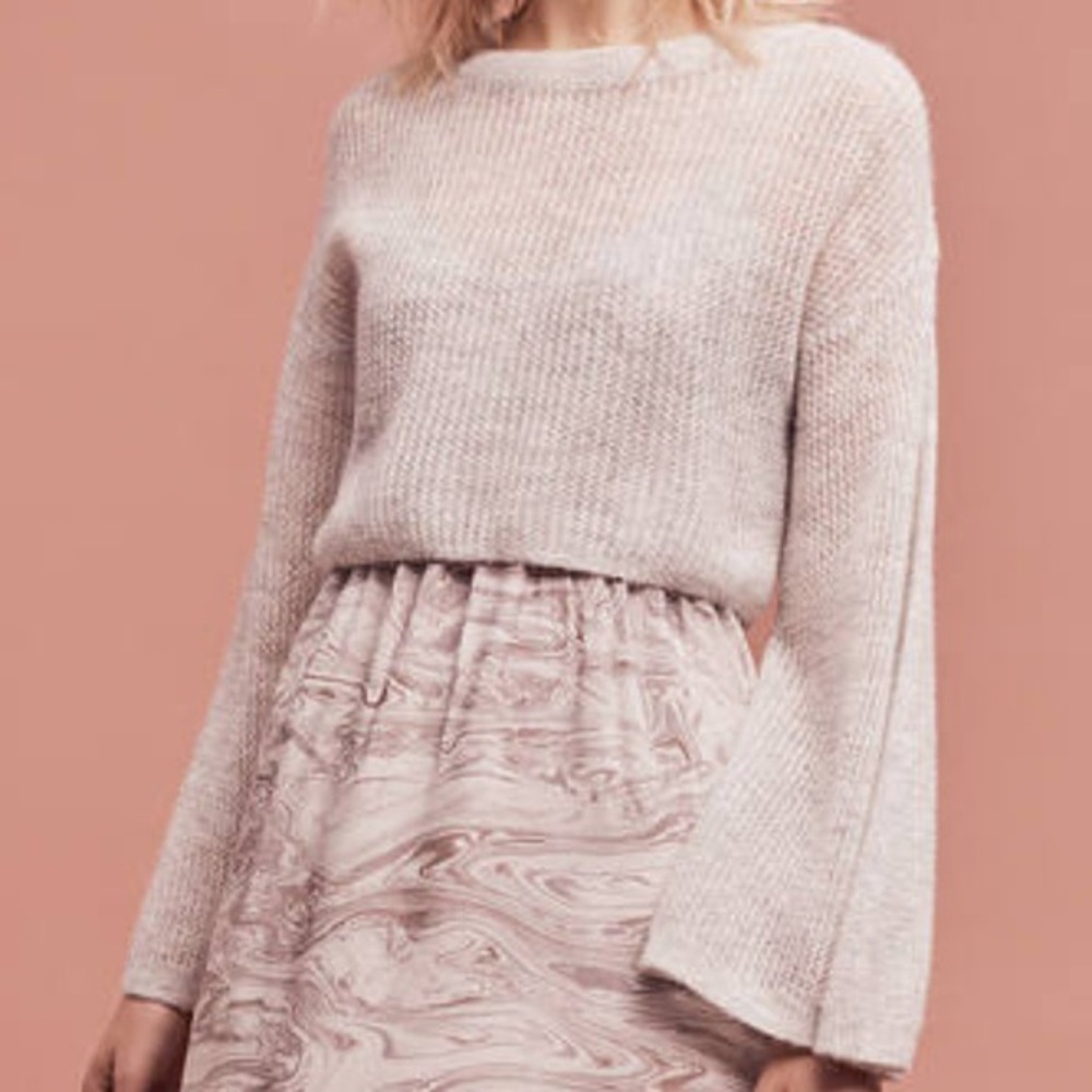 Anthro Sleeping On Snow Alpaca Wool Crop Sweater